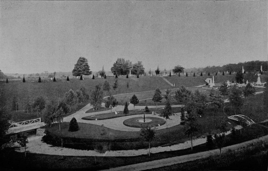 View of Elmwood Cemetery, Adams