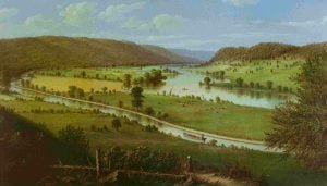 1852 Erie Canal and Mohawk River painting