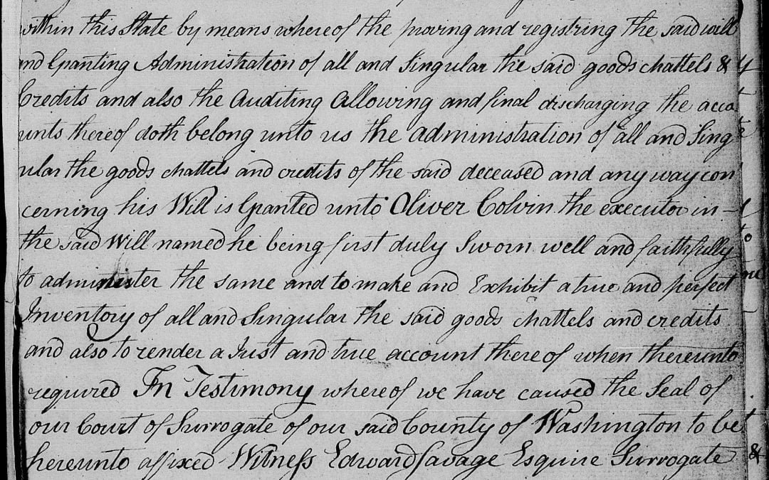 Washington County New York Probate Records, 1788-1916