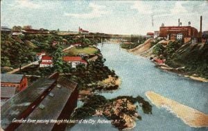 Genesee River passing through the heart of the City of Rochester NY