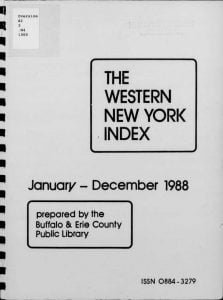 The Western New York Index Cover