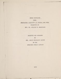 Early marriages from newspapers published in central New York