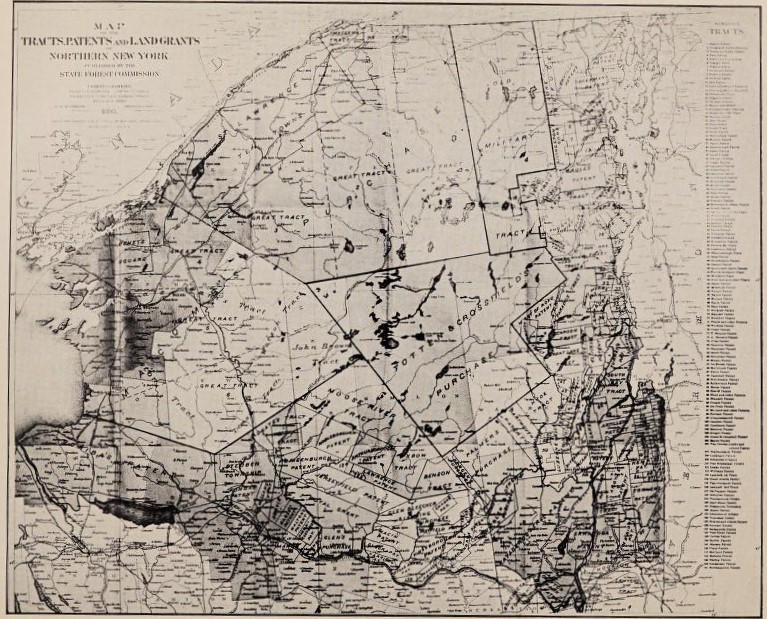 Map of Tracts, Patents and Land Grants, Northern New York