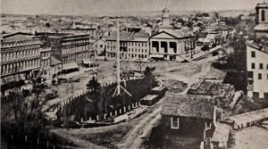 View of old Watertown, showing public square about the time of the Civil War