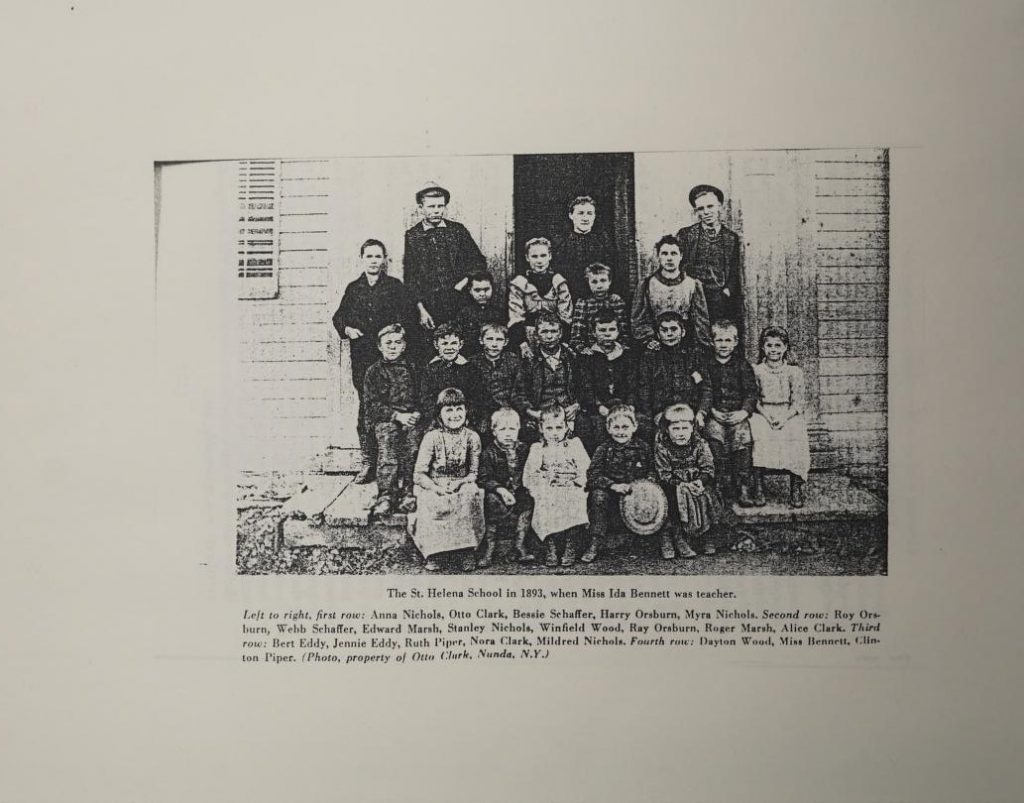 The St. Helena School in 1893, when Miss Ida Bennett was teacher.