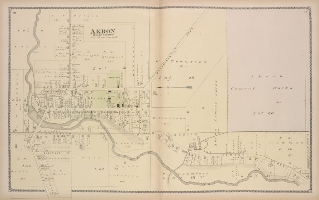 1880 Beer's Map of Akron, New York