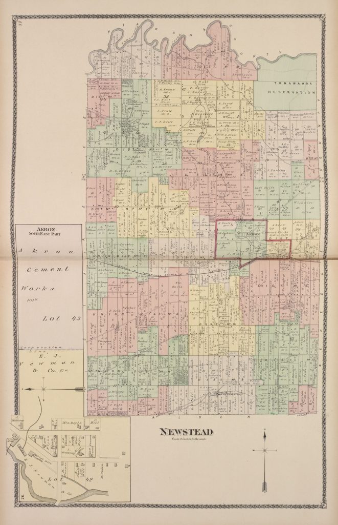 1880 Beer's Map of Newstead and Akron Village, New York